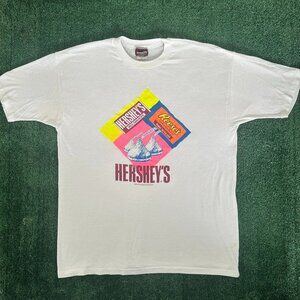 Vintage 90s Hershey’s Reese’s T-Shirt Chocolate Promo Neon Tee